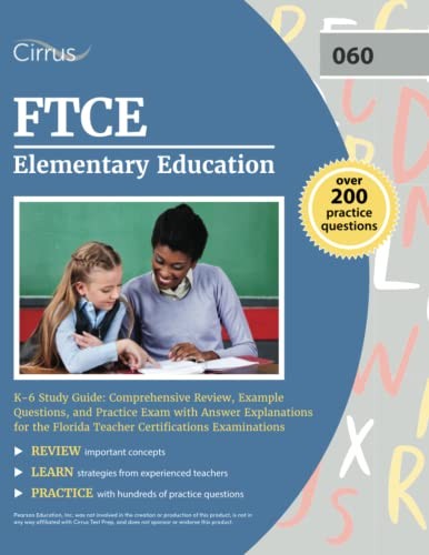 FTCE ELEMENTARY EDUCATION K-6 STUDY GUIDE: COMPREHENSIVE By J G Cox *BRAND NEW*