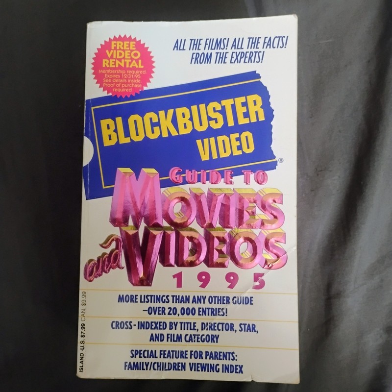 BLOCKBUSTER Video Guide to Movies and Videos 1995 Paperback Book Entertainment