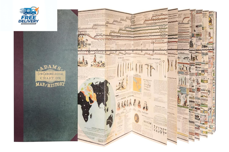 Adam’s Synchronological Chart or Map of History Timeline Hardcover Fold Out