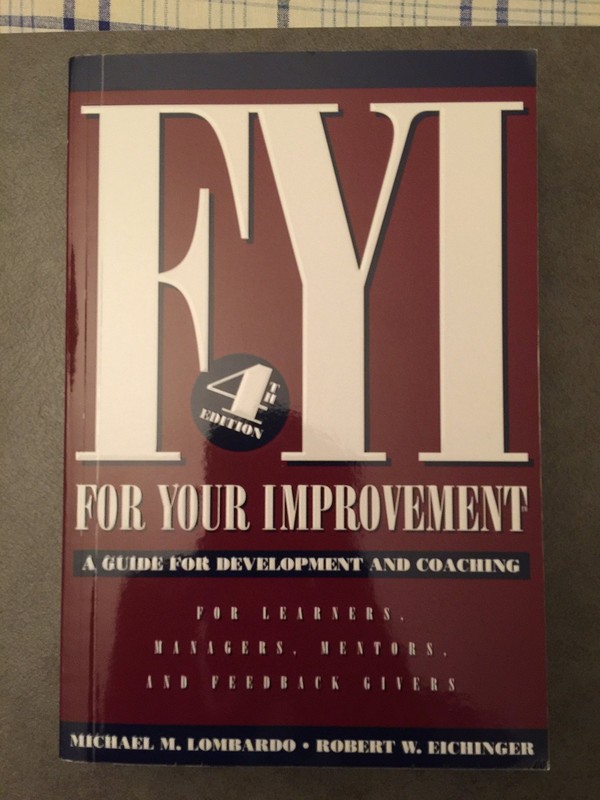 Fyi for Your Improvement – paperback Robert W. Eichinger|Michael M. Lombardo