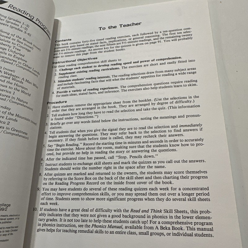 A beka Read & Think Skill Sheets Grade 6 Paperback gallery