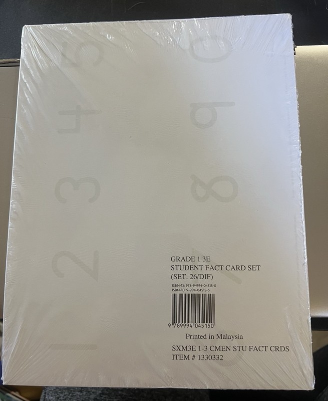 Student Fact Card Set, Grade 1 , 3E, ( Set 26/Dif) Printer In Malaysia