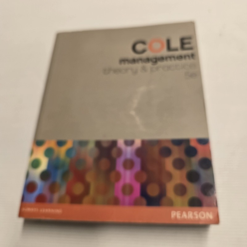 Cole Management Theory & Practice 5e Paperback Textbook Kris Cole Pearson