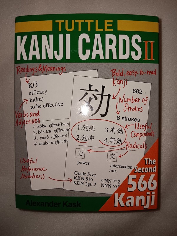 Tuttle Kanji Cards II The Second 566 Kanji by Alexander Kask very good condition