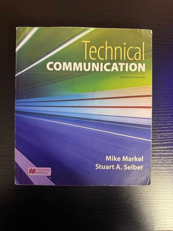 Technical Communication Thirteenth Edition Markel / Selber 13th Ed TPB Writing