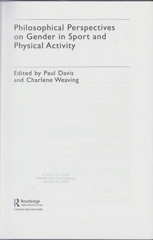 Philosophical Perspectives on Gender in Sport and Physical Activity by Paul…