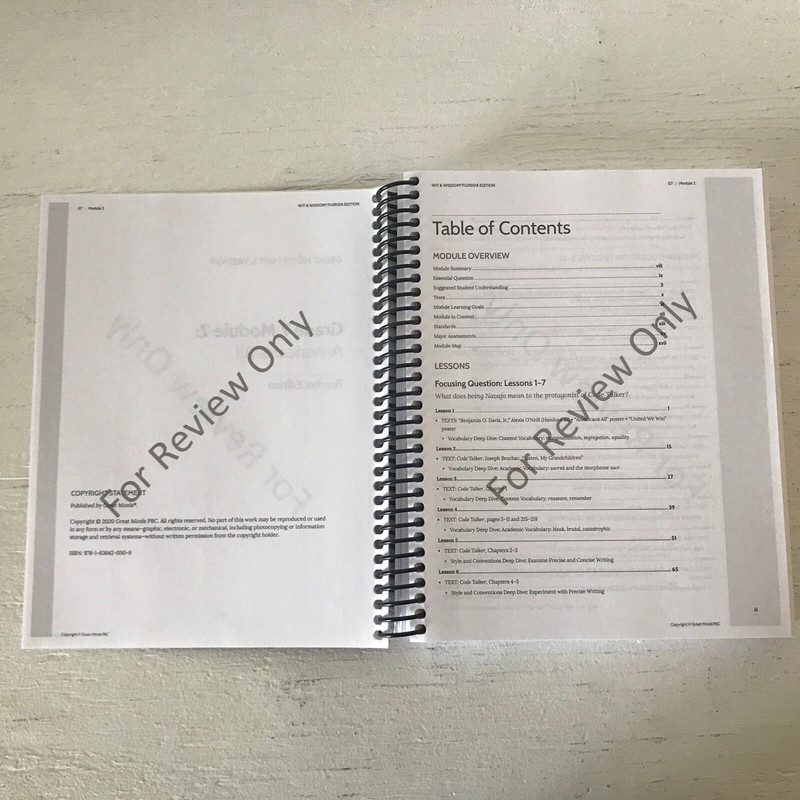 Great Minds Wit & Wisdom FL Teacher Edition Grade 7 Module 2 Review Only Ed gallery