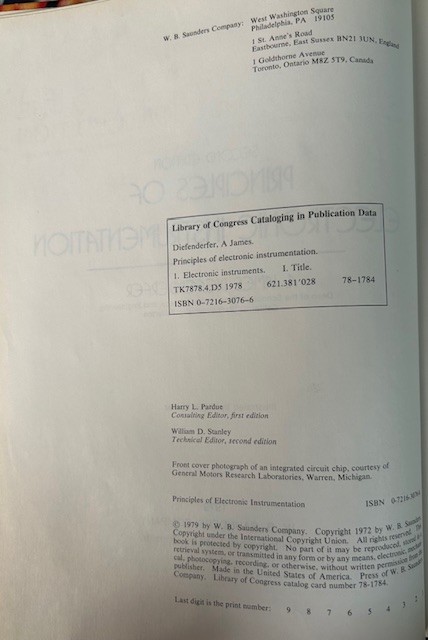 Three (3) electronics texts: Simpson/1974, Diefenderfer/1979, Horowitz/1992 gallery
