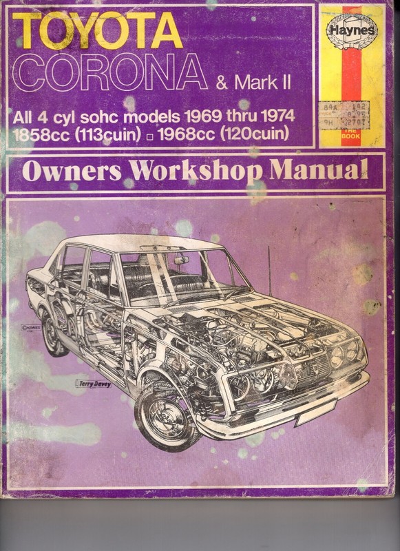 Haynes Toyota Corona and Mark II 1969-1974 1850cc 1968cc MN1305