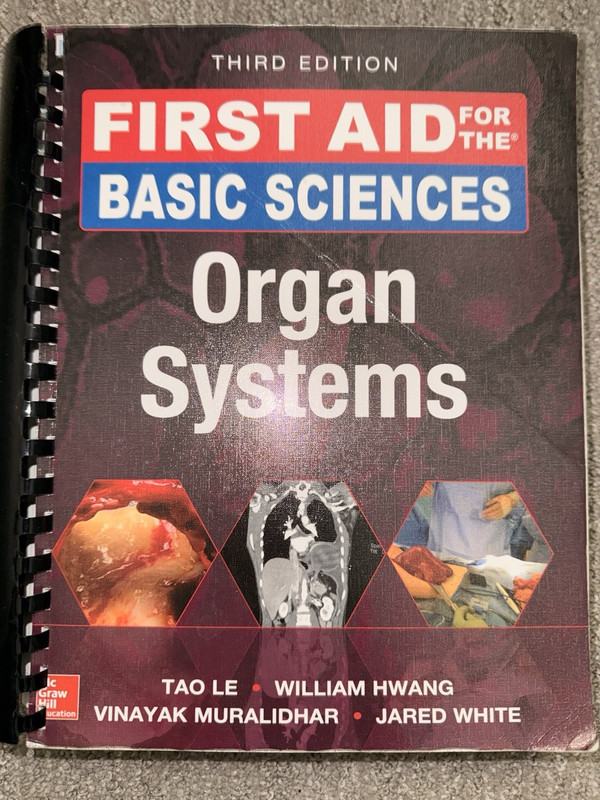McGraw-Hill First Aid Organ Systems Third Edition USMLE Step 1 Spiral Bound