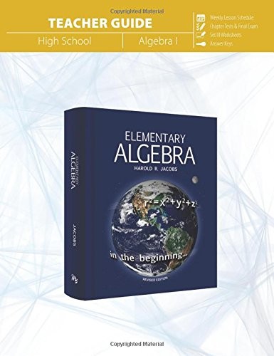 ELEMENTARY ALGEBRA (TEACHER GUIDE) By Harold R Jacobs **Mint Condition**