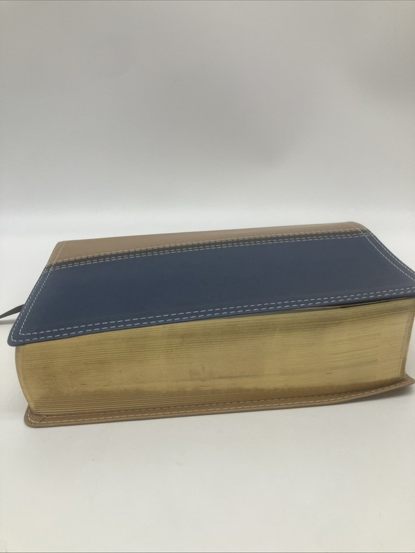 NIV study bible Italian leather duo tone tan blue 2011 edition Zondervan gallery
