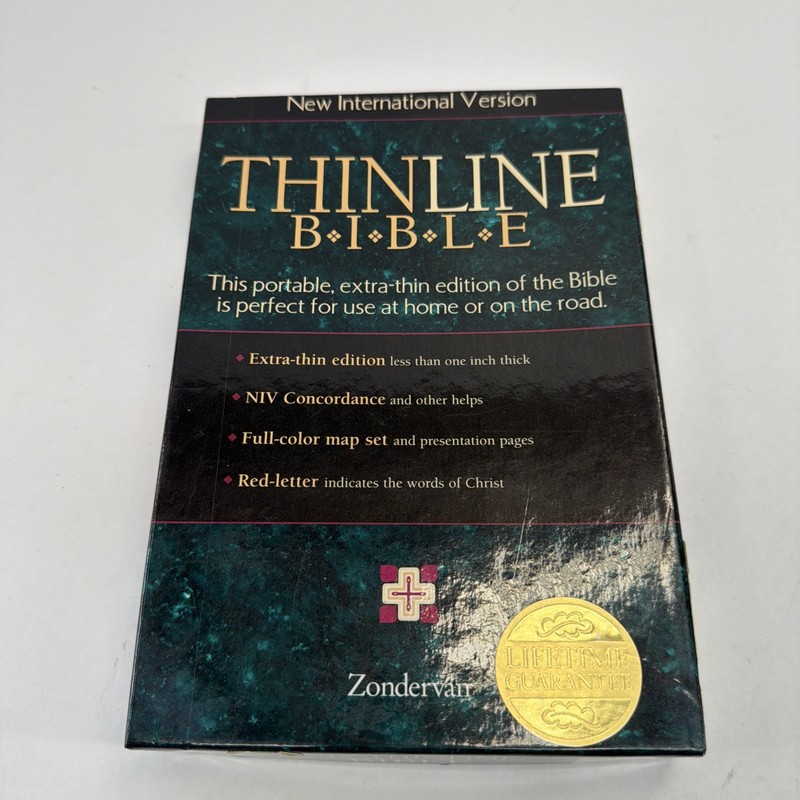 NIV Thinline Bible 1996 Blue Bonded Leather Concordance Maps 1984