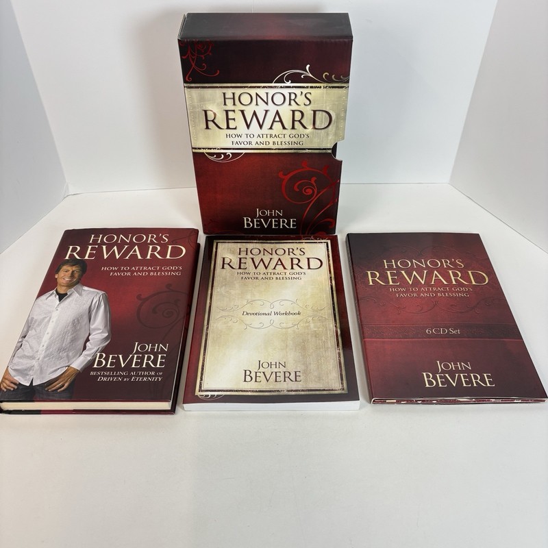 Honor’s Reward John Bevere Set HC DJ Book Workbook 6 CDs Poster Slipcase 1S