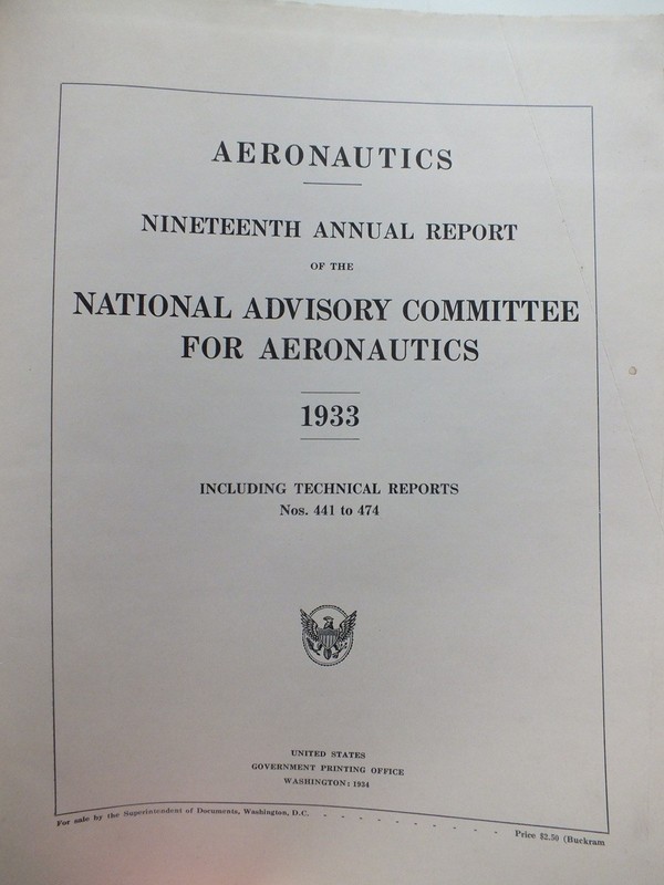 National Advisory Committee for Aeronautics; 19th Annual Report, 1933