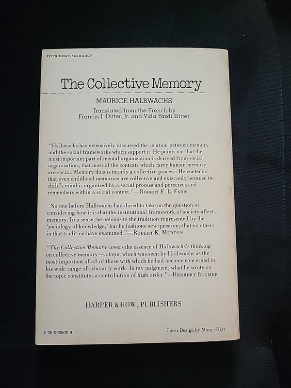 1st Edition (RARE) The Collective Memory by Halbwachs, Intro by Mary Douglas gallery
