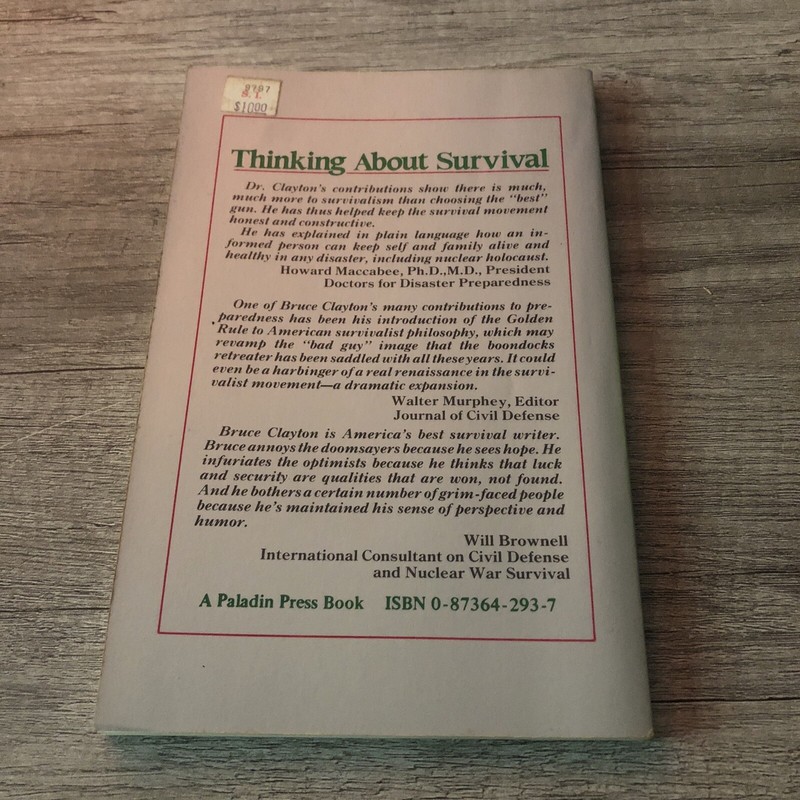 Thinking about Survival by Bruce Clayton (1984, Trade Paperback) gallery
