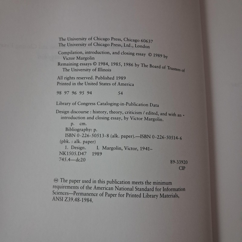 Vintage Design Discourse Victor Margolin Univ Of Chicago Press Peach PB 1989 gallery