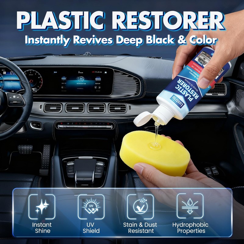 Plastic Trim Restorer UV Protection, Prevents Fading & Cracking, 5oz/150ml gallery