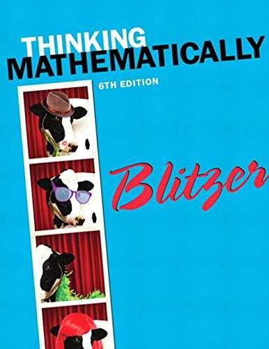 Thinking Mathematically – Hardcover, by Blitzer Robert – Very Good x