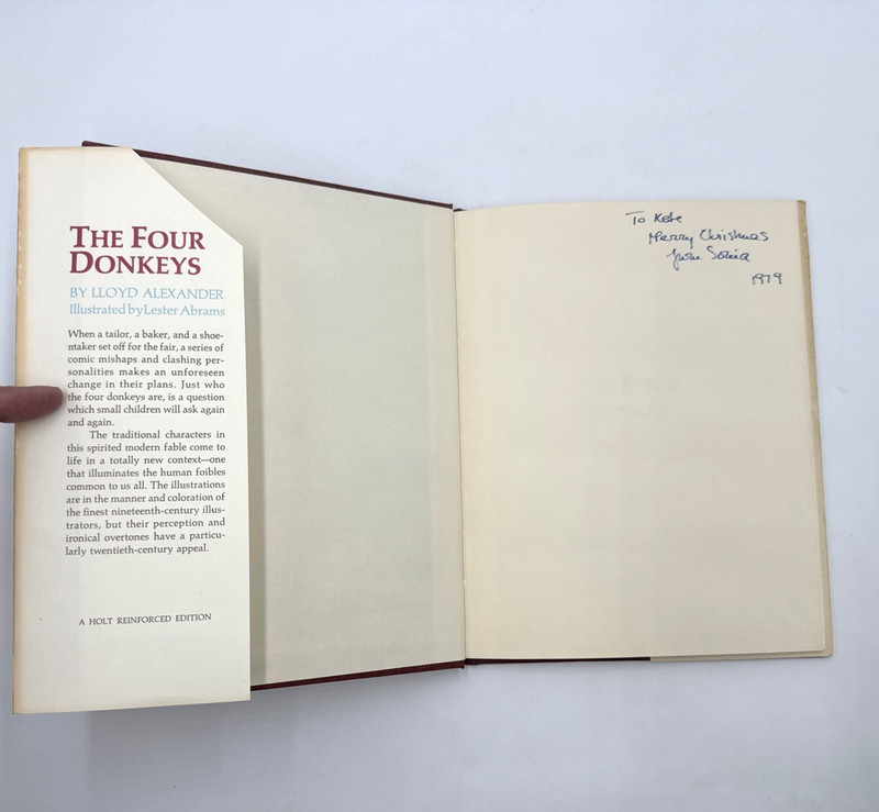 The Four Donkeys Lloyd Alexander Lester Abrams HCDJ 1975 2nd print gallery