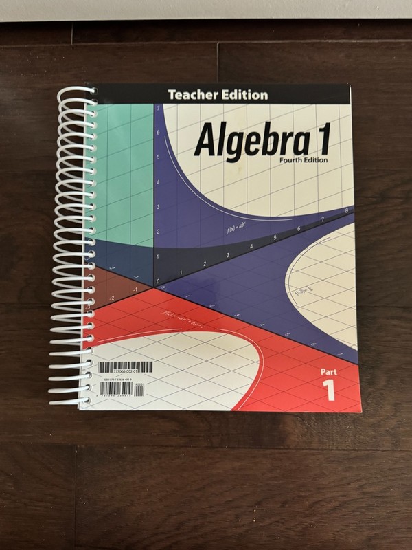 BJU Algebra 1 Teacher’s Edition Parts 1 & 2 – Fourth Edition