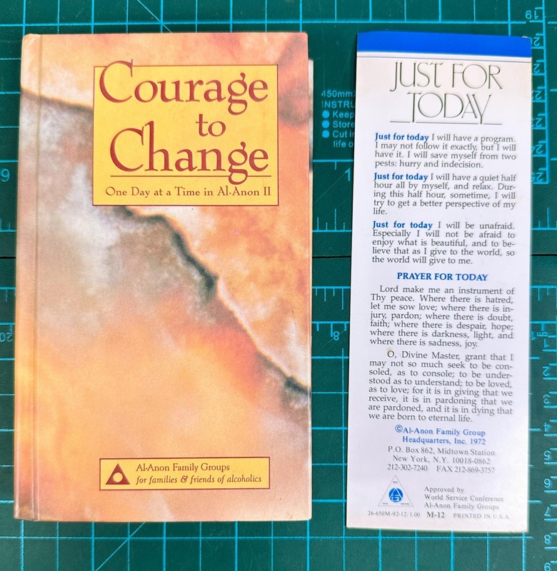 Courage To Change One Day At A Time Al-Anon II Hardcover Recovery Self-Help Book