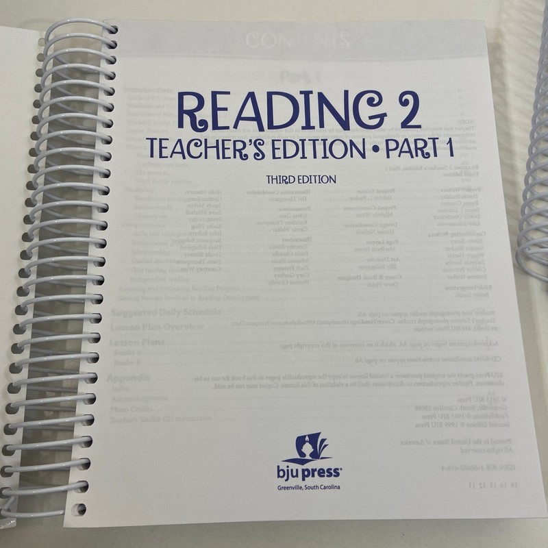 BJU Reading 2 3rd Ed Teachers Edition Part 1 & 2 Elementary Homeschooling Set gallery