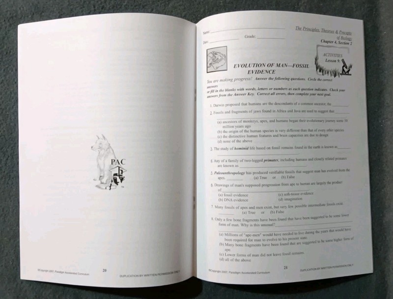 PAC - Principles, Theories and Precepts of Biology - Chapter 4 Activity **NEW** gallery