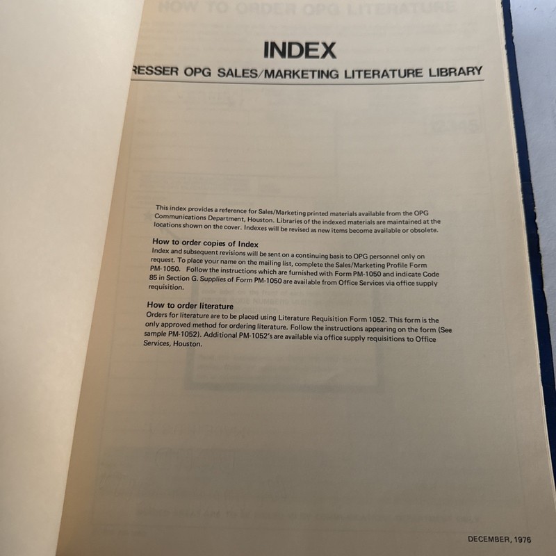 Vintage Dresser OPG Communications Sales And Marketing Index gallery