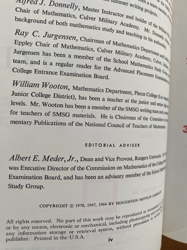 Dolciani Modern Introductory Analysis Precalculus (1970) gallery