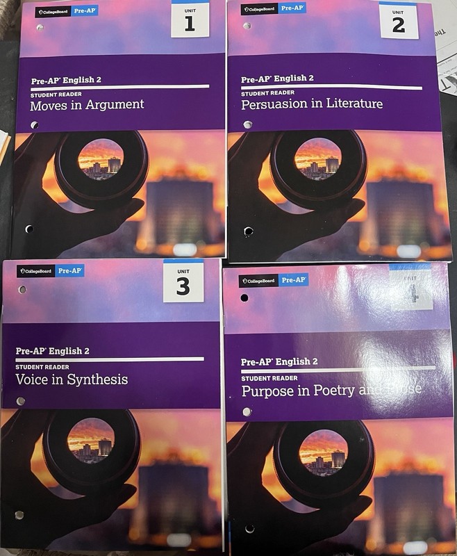 College Board Pre-AP, English 2, Student Reader, Units 1-2-3-4