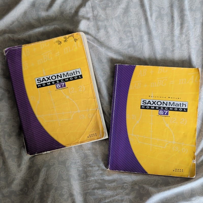 Saxon 8/7 Textbook And Solutions Manual Homeschool Pre Algebra Math