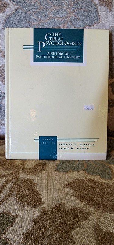 THE GREAT PSYCHOLOGISTS (5TH EDITION) By Robert Irving Watson – Hardcover *VG+*