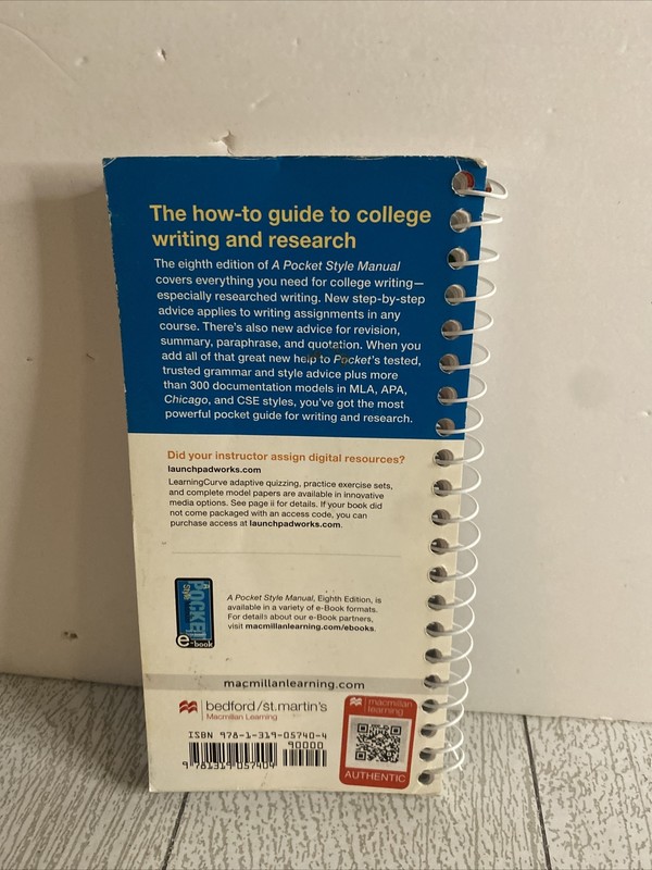A Pocket Style Manual by Nancy Sommers and Diana Hacker (2017, Spiral)