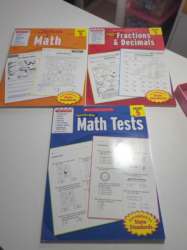 Scholastic Grade 5 Math Workbooks lot of 3