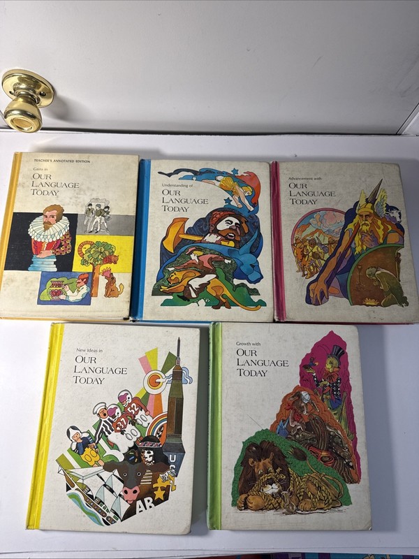 Our Language Today, 1971, Vintage, 4 English Textbooks & 1 Teachers Edition