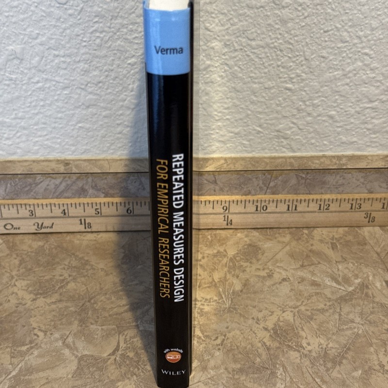 Brand New 2015 Wiley "Repeated Measures Design" J.P. Verma Empirical Research gallery