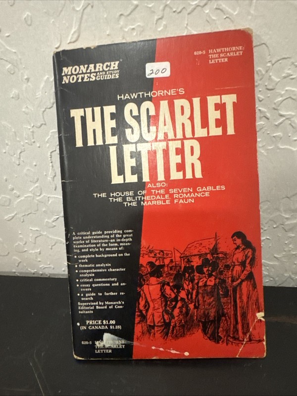 Vintage Book Nathaniel Hawthorne's The Scarlet Letter Monarch Notes 1965