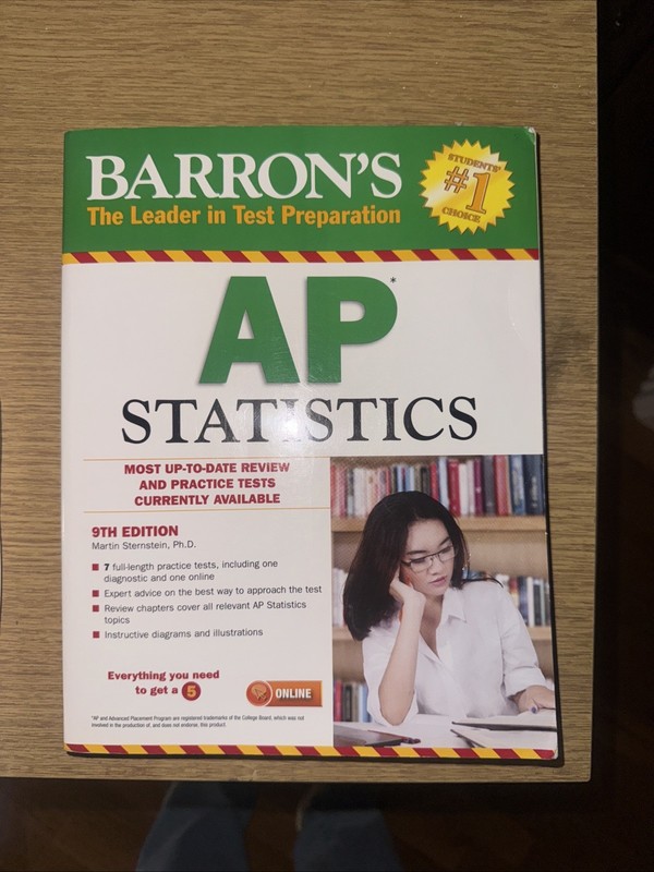 Barron’s AP Statistics by Martin Sternstein (2017, Trade Paperback)
