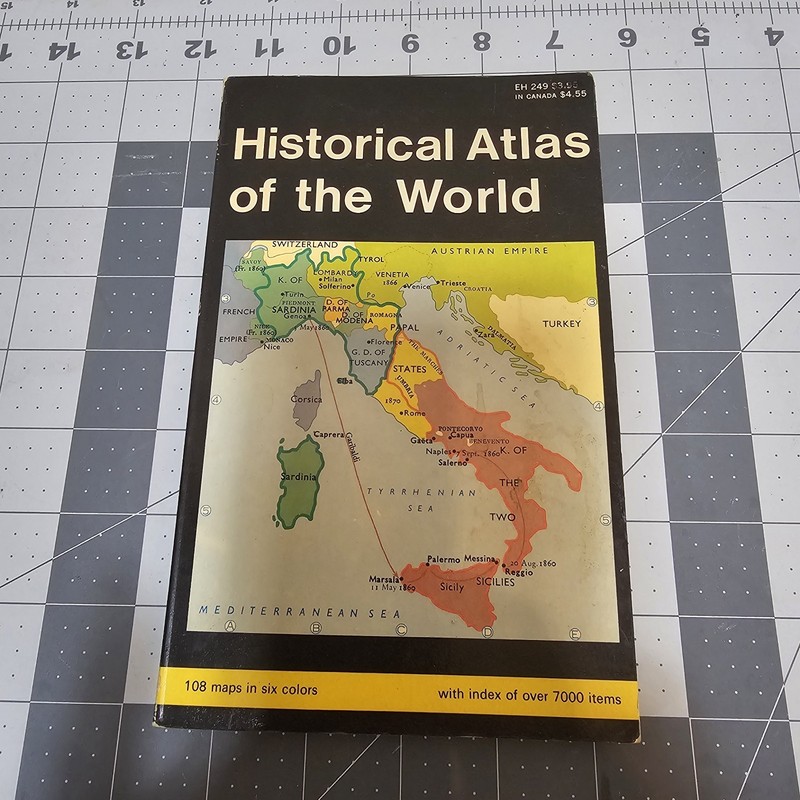 Historical Atlas of the World 1970 Paperback Contains 108 Color Maps
