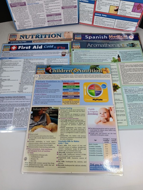 7 Medical BarChartsTri-Fold Quick Study Laminated Academic Guide Lot- gallery
