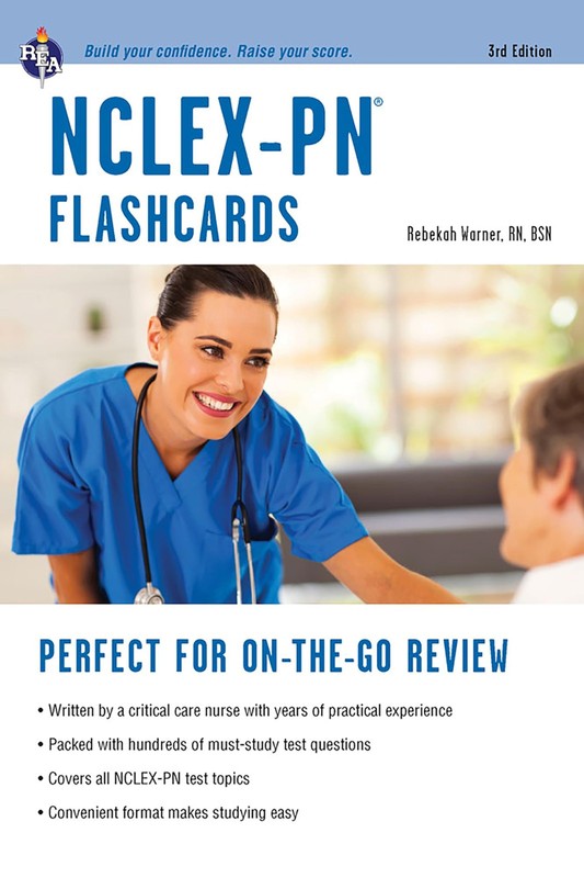 NCLEX-PN Flashcard Book (Nursing Test Prep) – paperback Warner, Rebekah