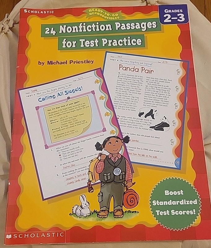Scholastic 24 Nonfiction Passages for Test Practice Grades 2-3 Workbook