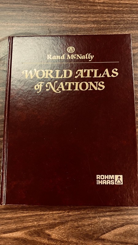 Rand McNally World Atlas of Nations 1988 Large Hardcover Book with Maps