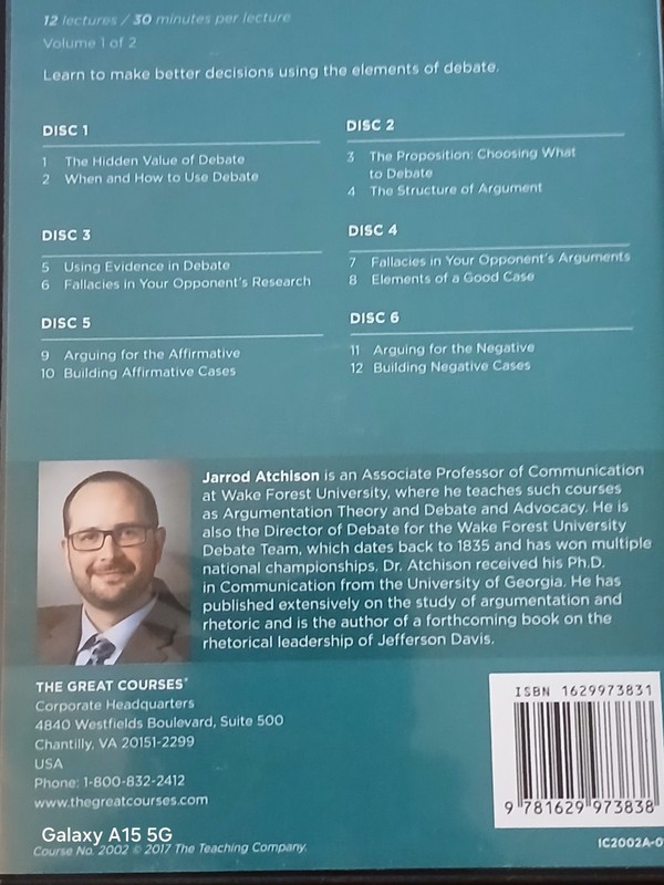 The Great Courses the Art of Debate Vol. 1 and 2 On 12 CDs Plus Course Guidebook gallery