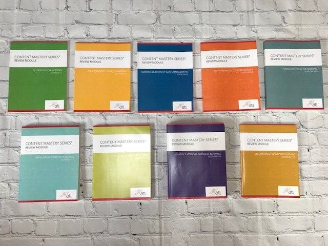 ATI Content Mastery Series Review Module Lot Set 9 Books Study RN Nursing