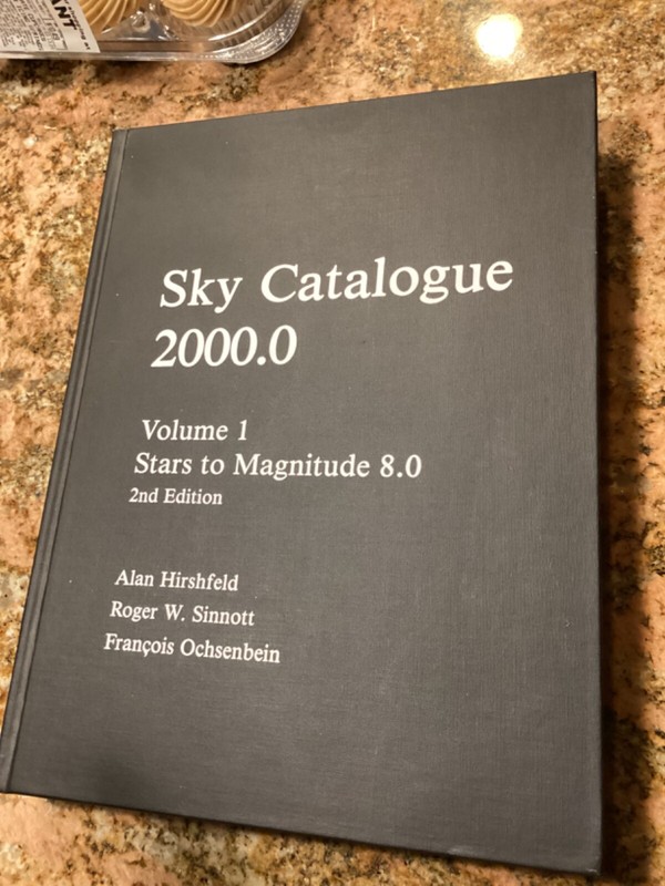 Sky Catalogue 2000.0 Volume 1 Stars to Magnitude 8 2nd Edition