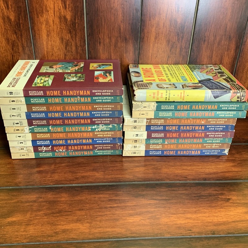 VTG Rare 1961 Popular Mechanics Home Handyman Encyclopedia Book Books Set of 16