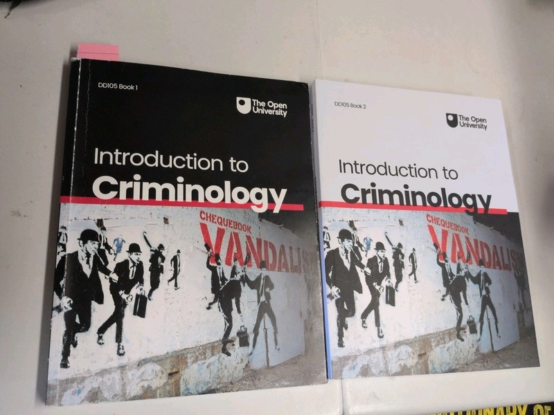 Open University DD105 Introduction to Criminology Books 1 & 2, Printed 2023